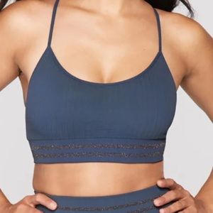 Spiritual Gangster Wide Rib Lurex Stripe Bra